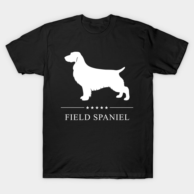 Field Spaniel Dog White Silhouette T-Shirt by millersye